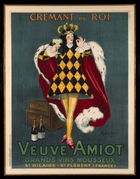 Leonetto Cappiello (Italian, 1875-1942) Veuve Amiot Champagne King Print