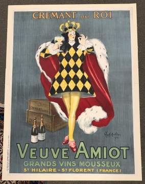 Leonetto Cappiello (Italian, 1875-1942) Veuve Amiot Champagne King Print
