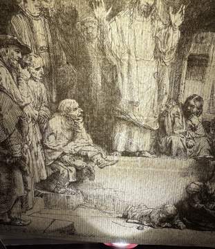 Rembrandt van Rijn (Dutch, 1606-1669) "Christ Preaching La Petite Tombe"