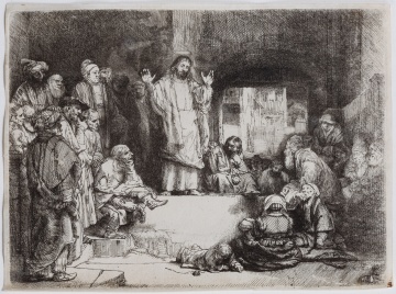 Rembrandt van Rijn (Dutch, 1606-1669) "Christ Preaching La Petite Tome"