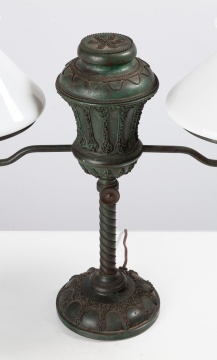 Tiffany Studios Double Student Lamp