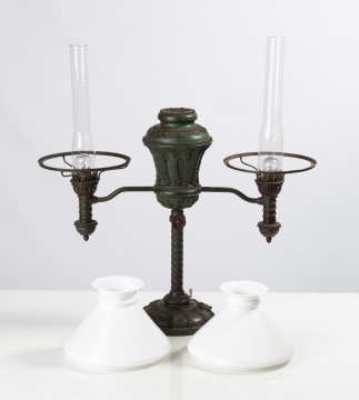 Tiffany Studios Double Student Lamp