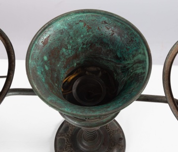 Tiffany Studios Double Student Lamp