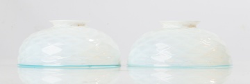 Pair of Opaline Diamond Quilted Shades