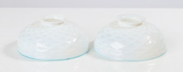 Pair of Opaline Diamond Quilted Shades