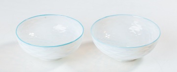 Pair of Opaline Diamond Quilted Shades