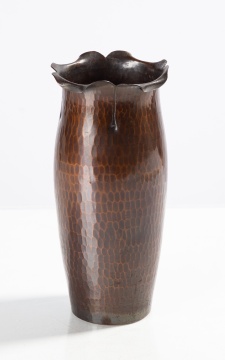 Roycroft Hammered Copper Ruffled Rim Vase