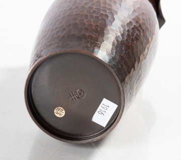 Roycroft Hammered Copper Ruffled Rim Vase