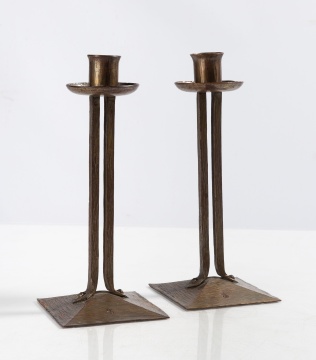 Pair of Roycroft Candlesticks
