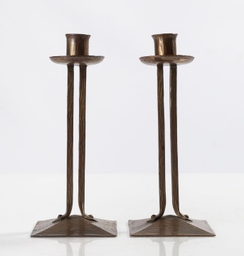 Pair of Roycroft Candlesticks