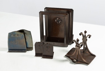 Roycroft Hand-Hammered Copper Bookends