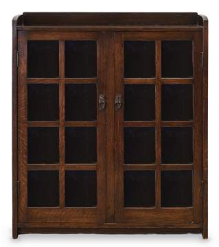 Gustav Stickley, An Eight-Light Two-Door Oak Bookcase, Model No. 717