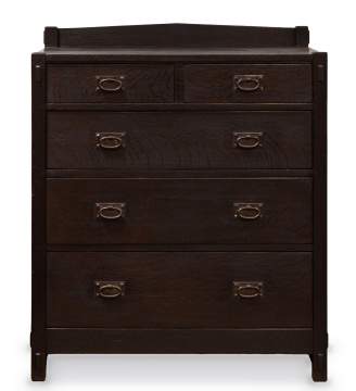 Gustav Stickley, An Ebonized Oak Chest of Drawers, Model No. 626