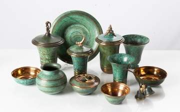 Carl Sorensen Group of Verdigris Metalware