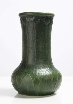 Grueby Faience Company Tooled-Leaf and Bud Vase