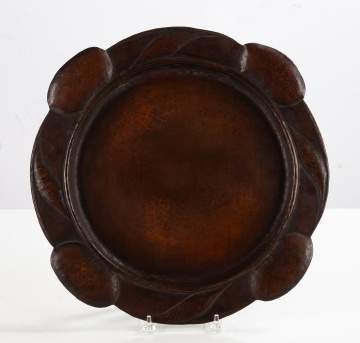 Gustav Stickley Hand-Hammered Copper Tray with Lobed Rim