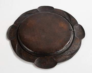 Gustav Stickley Hand-Hammered Copper Tray with Lobed Rim