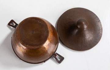 Roycroft Hand-Hammered Copper Covered Urn with Strap Handles