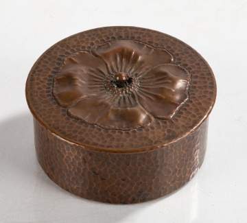 Roycroft Hammered Copper Poppy Covered Piece