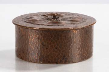 Roycroft Hammered Copper Poppy Covered Piece
