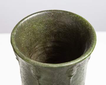 Grueby Tooled-Leaf Matte Green Bottle Vase