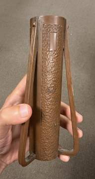 Roycroft Buttressed Hammered Copper Three-Handled Vase Designed by Karl Kipp