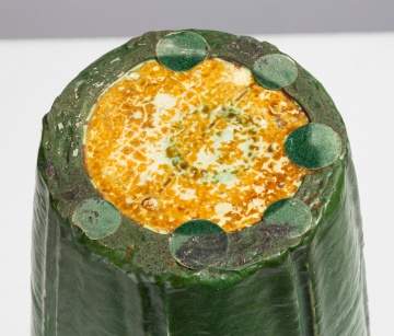 Grueby Tall Tooled-Leaf Green Vase