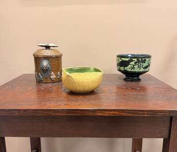 Grueby Pottery Yellow Glazed Earthenware Lotus Bowl