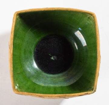 Grueby Pottery Yellow Glazed Earthenware Lotus Bowl