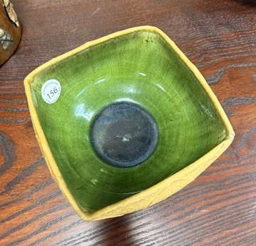 Grueby Pottery Yellow Glazed Earthenware Lotus Bowl