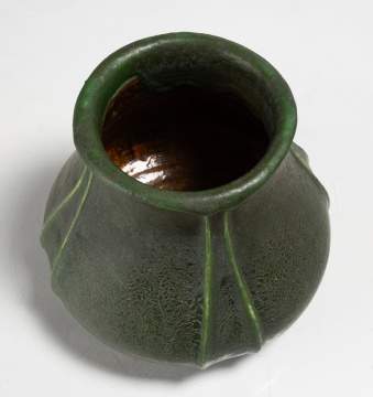 Ruth Erickson (b. 1883; active 1899-1910) for Grueby Tooled-Leaf Matte Green Vase