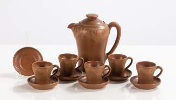 Frederick E. Walrath, Walrath Pottery Leaf-Decorated Tea Set