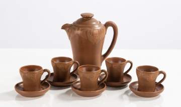 Frederick E. Walrath, Walrath Pottery Leaf-Decorated Tea Set