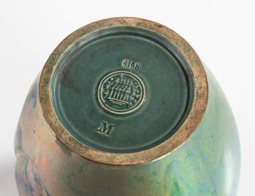 Zsolnay Green Lustre Earthenware Three-Handled Vase