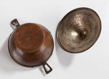 Roycroft Hand-Hammered Copper Covered Urn with Applied Monogram