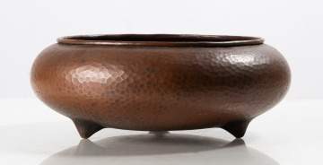 Roycroft Three-Footed Hammered Copper Jardiniere