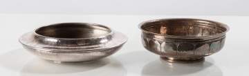 Roycroft and Karl Kipp Two Silver Over Copper Bowls