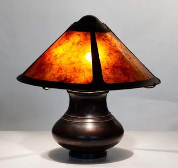Arts & Crafts Copper and Mica Table Lamp