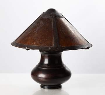Arts & Crafts Copper and Mica Table Lamp