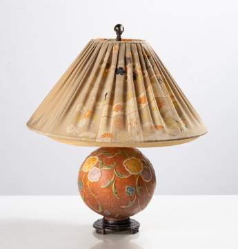 Roseville Spherical Floral Art Pottery Lamp