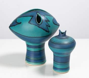 Fong Chow for Glidden Pottery Weed Pot and Bud Vase