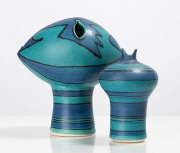 Fong Chow for Glidden Pottery Weed Pot and Bud Vase