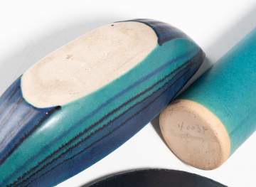 Fong Chow for Glidden Pottery Canoe Bowl, Charger and Weed Pot