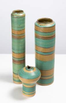 Fong Chow for Glidden Pottery Three Banded Vessels