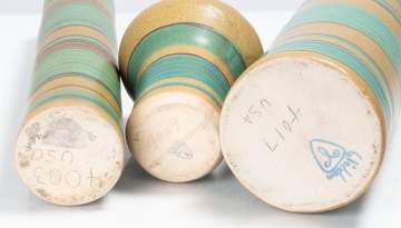 Fong Chow for Glidden Pottery Three Banded Vessels