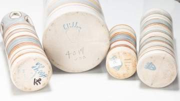 Fong Chow for Glidden Pottery Four Banded Vases