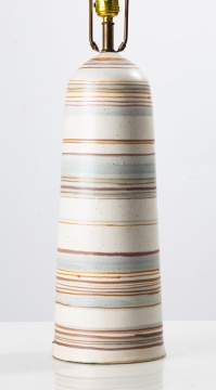 Glidden Pottery Banded Stoneware Lamp Base