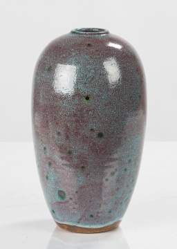 Ben Owen III Tall Chinese Blue Egg Vase