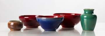 Lulu Scott Backus Group of Five Glazed Ceramics