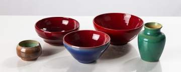 Lulu Scott Backus Group of Five Glazed Ceramics